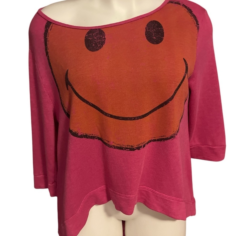 Pink Smiley Face Sweatshirt - Picture 2 of 3